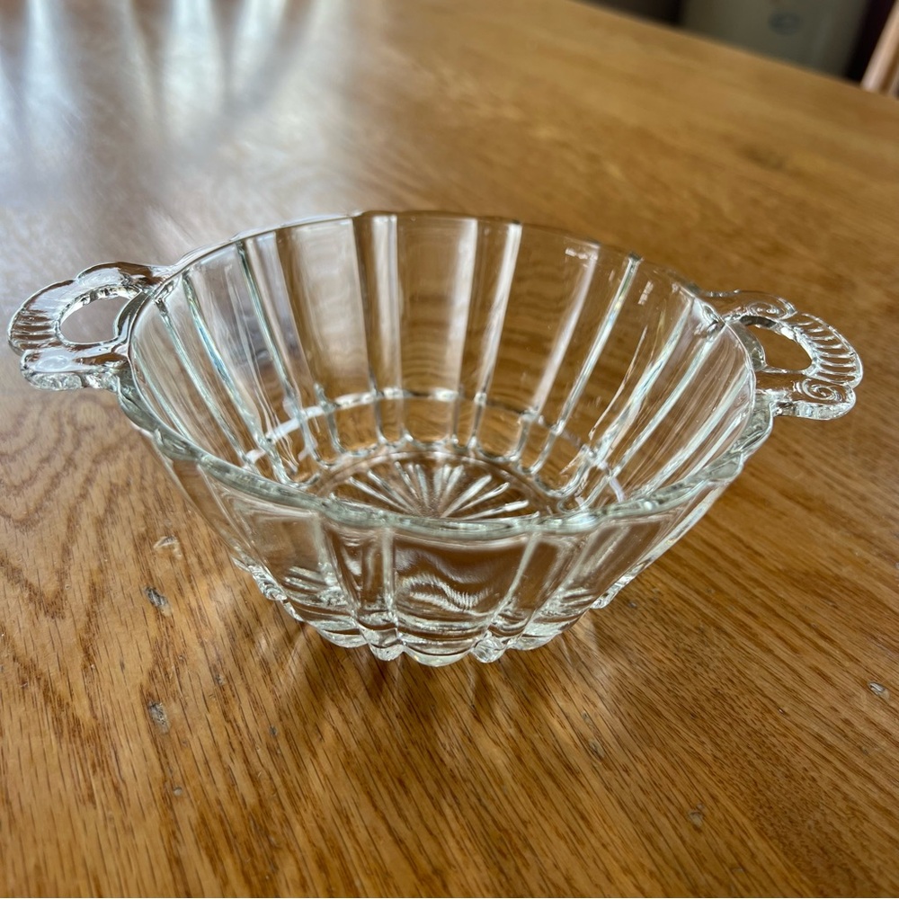 Indiana Glass Kitchen Vintage Two Handled Candy/Nut Dish
Paneled Sides